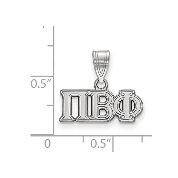 Sterling Silver Pi Beta Phi Medium Greek Letters Pendant - Picture 2 of 4